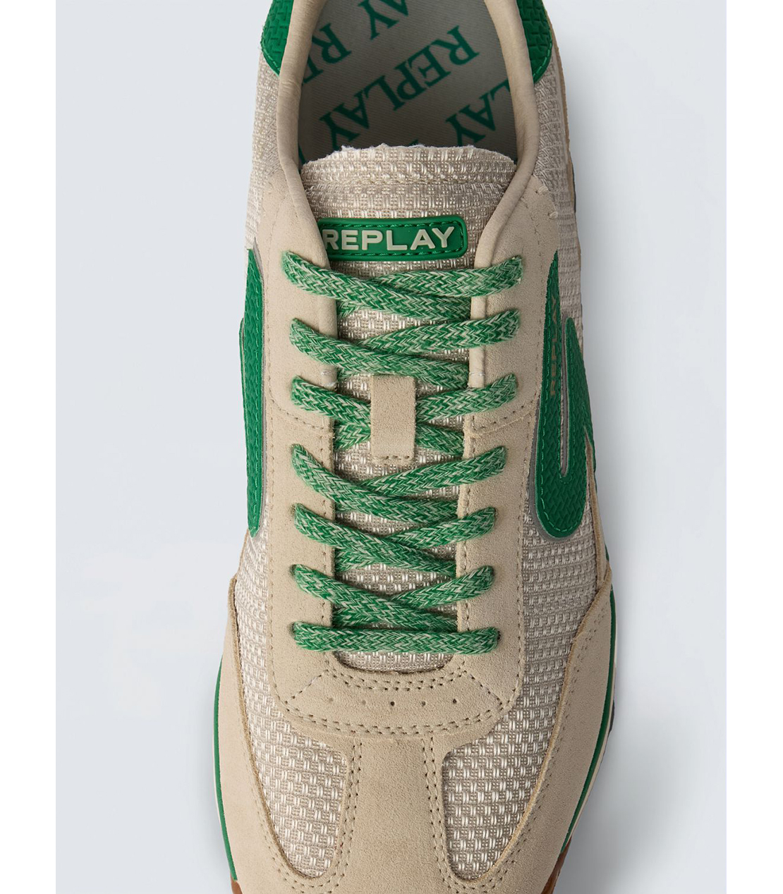 テクニカルファブリック70'sスニーカー 詳細画像 オフホワイトグリーン 5